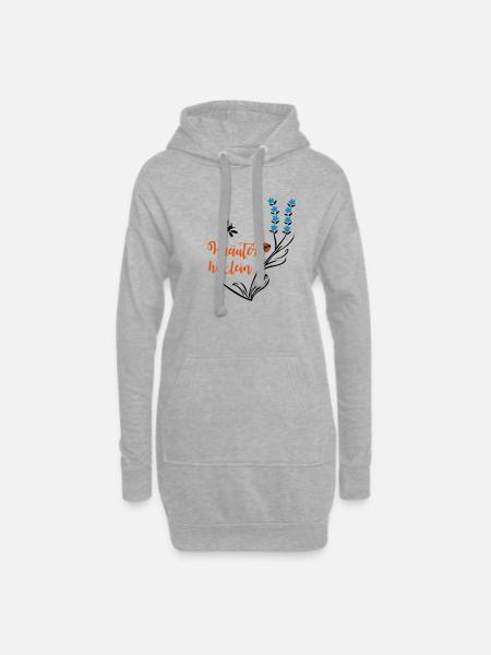 Kräuter Hexlein Biene, Umwelt - Hoodie-Kleid - Grau meliert