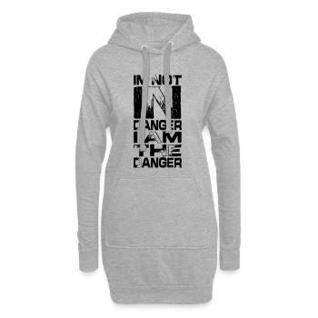 Minimalistischer Horizont - Hoodie-Kleid - Grau meliert - Vorne