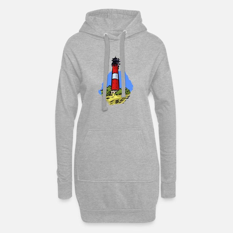 Leuchtturm Hörnum Sylt - Hoodie-Kleid - Grau meliert