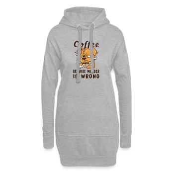 Un café parce que le meurtre n'est pas un chien - Sweat-shirt à capuche long Femme - gris chiné - Devant