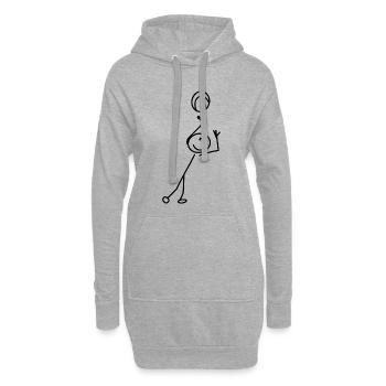 Volleyball Strichmännchen - Hoodie-Kleid - Grau meliert - Vorne
