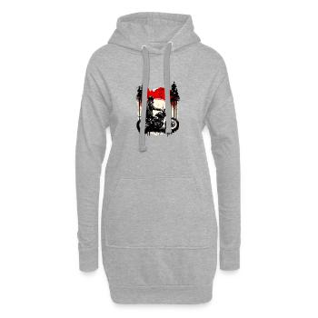 motorrad sonnenuntergang - Hoodie-Kleid - Grau meliert - Vorne