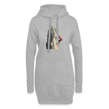 Grimpeur sur la paroi rocheuse - Sweat-shirt à capuche long Femme - gris chiné - Devant