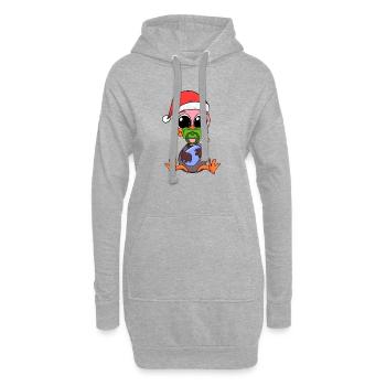Autruche bébé Noël - Sweat-shirt à capuche long Femme - gris chiné - Devant