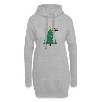 Weihnachtsbaum - Christbaum - Hoodie-Kleid - Grau meliert - Vorne