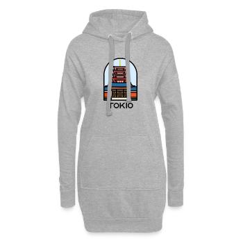 Tokio - Senso-ji Tempel - Hoodie-Kleid - Grau meliert - Vorne