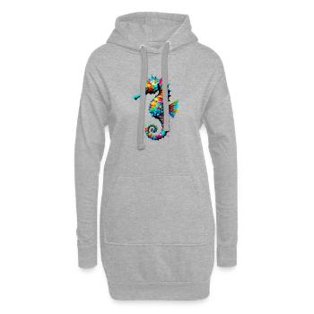 Seepferdchen - Hoodie-Kleid - Grau meliert - Vorne