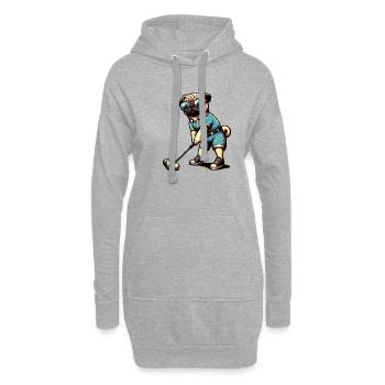 Drôle Carlin Golfeur Cool Chien Golf Fun - Sweat-shirt à capuche long Femme - gris chiné - Devant
