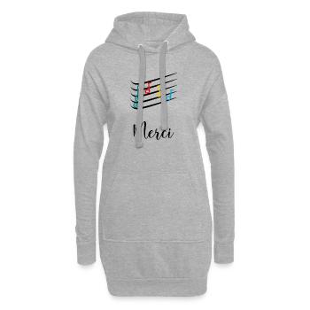MERCI. MAÎTRESSE. MAÎTRE. MERCI MAÎTRESSE - Sweat-shirt à capuche long Femme - gris chiné - Devant