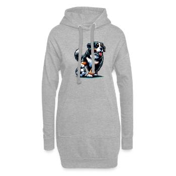 Bernhardiner Fussball Spieler Fan Champion Ball - Hoodie-Kleid - Grau meliert - Vorne