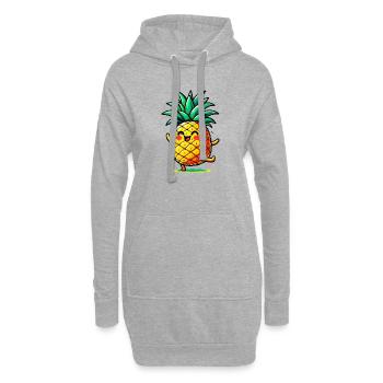 Ananas - Sweat-shirt à capuche long Femme - gris chiné - Devant