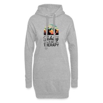 La pêche est ma thérapie - Sunset - Sweat-shirt à capuche long Femme - gris chiné - Devant