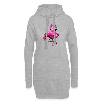 Flamant - Sweat-shirt à capuche long Femme - gris chiné - Devant