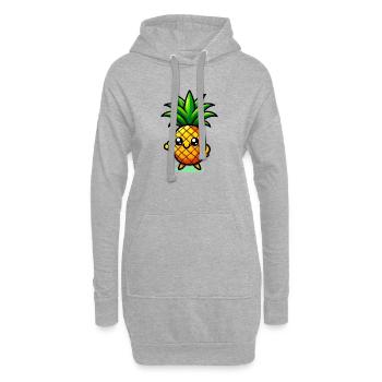 Ananas - Sweat-shirt à capuche long Femme - gris chiné - Devant
