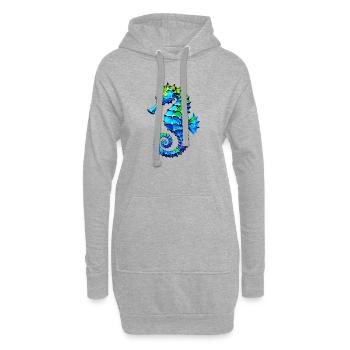 Hippocampe - Sweat-shirt à capuche long Femme - gris chiné - Devant
