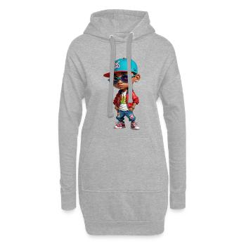 Urban Kid Coole Grafik - Hoodie-Kleid - Grau meliert - Vorne