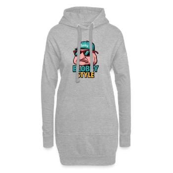 T-shirt de dessins animés Blobby style - Sweat-shirt à capuche long Femme - gris chiné - Devant