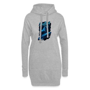 Stock Bull Bull Chart Profit Rocket Gift - Sweat-shirt à capuche long Femme - gris chiné - Devant