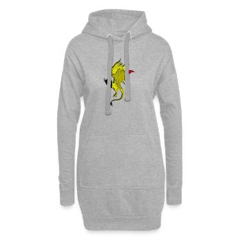 Drapeau de la Belgique - Belgique - Silhouette de dragon - Sweat-shirt à capuche long Femme - gris chiné - Devant