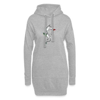 Flagge von Italien - Italien - Drachensilhouette - Hoodie-Kleid - Grau meliert - Vorne