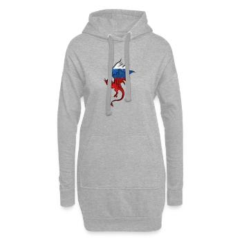 Drapeau de la Russie - Russie - Silhouette de dragon - Sweat-shirt à capuche long Femme - gris chiné - Devant