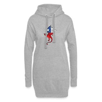 Flagge von Chile - Chile - Drachensilhouette - Hoodie-Kleid - Grau meliert - Vorne