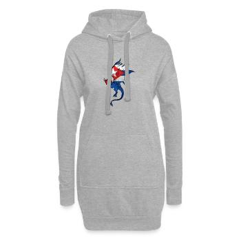 Flagge von Kuba - Kuba - Drachensilhouette - Hoodie-Kleid - Grau meliert - Vorne