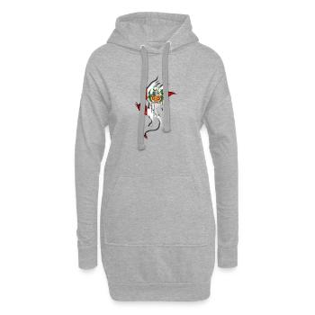 Flagge von Peru - Peru - Drachensilhouette - Hoodie-Kleid - Grau meliert - Vorne