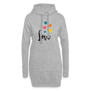 Cœurs colorés et abstraits pour enfants - Sweat-shirt à capuche long Femme - gris chiné - Devant