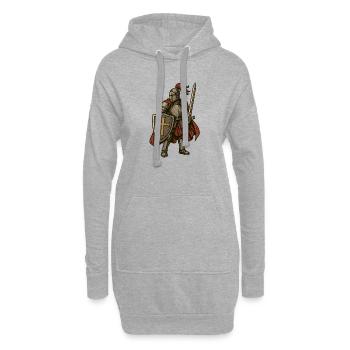 Chevalier épique avec bouclier et épée - Sweat-shirt à capuche long Femme - gris chiné - Devant