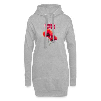 Poppy Lover Blumendesign - Hoodie-Kleid - Grau meliert - Vorne