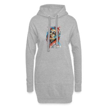 Jasmin Illustration Aquarell carographic - Hoodie-Kleid - Grau meliert - Vorne