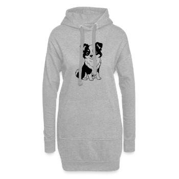 Berger australien - Aussi - noir et blanc - Sweat-shirt à capuche long Femme - gris chiné - Devant