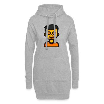 Zombie Halloween - Sweat-shirt à capuche long Femme - gris chiné - Devant