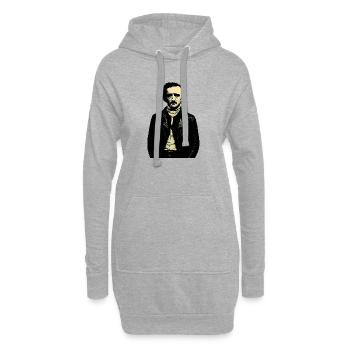 Edgar Allan Poe Noir Portrait rebelle - Sweat-shirt à capuche long Femme - gris chiné - Devant