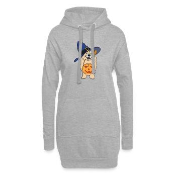 Kürbis Hexenhund - Hoodie-Kleid - Grau meliert - Vorne