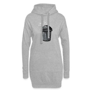 Your Opinion is Trash - Hoodie-Kleid - Grau meliert - Vorne