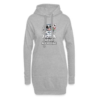Mission Moo-possible Space Cow Design - Sweat-shirt à capuche long Femme - gris chiné - Devant