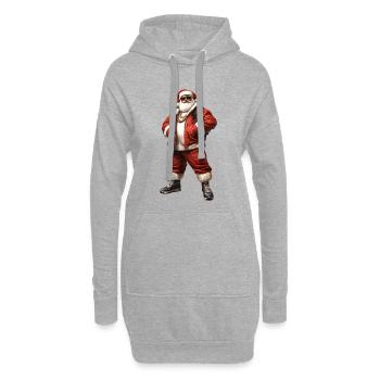 Père Noël, le Père Noël dans le style hip hop, rap - Sweat-shirt à capuche long Femme - gris chiné - Devant