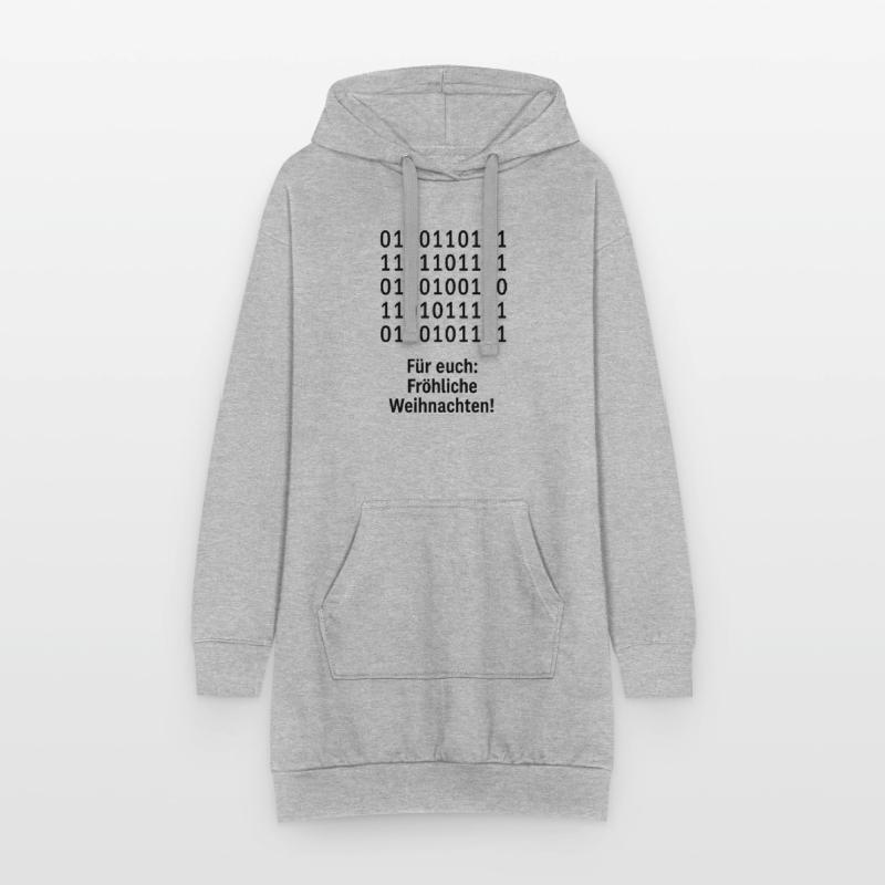 Christmas Code Binary Pattern Hoodie Dress