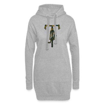 Silhouette artistique de vélo de route - Sweat-shirt à capuche long Femme - gris chiné - Devant