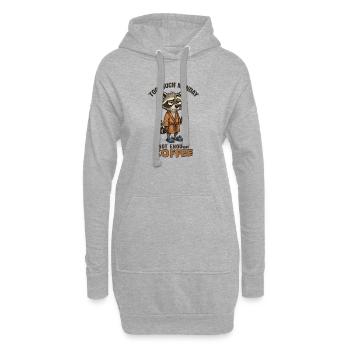 Zu Viel Montag – Müder Waschbär & Kaffee - Hoodie-Kleid - Grau meliert - Vorne