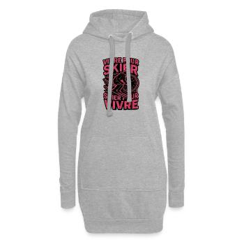 Vivre pour skier, skier pour vivre - Sweat-shirt à capuche long Femme - gris chiné - Devant