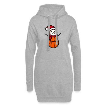 Basketball Snowman Sports de Noël - Sweat-shirt à capuche long Femme - gris chiné - Devant