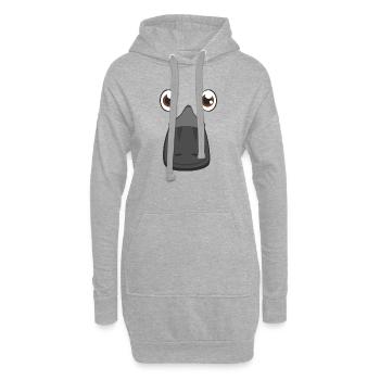 Niedliches Cartoon-Schnabeltier Gesicht Monotreme Australier - Hoodie-Kleid - Grau meliert - Vorne