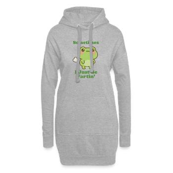 Manchmal bin ich einfach nur ein Furzfrosch - Hoodie-Kleid - Grau meliert - Vorne