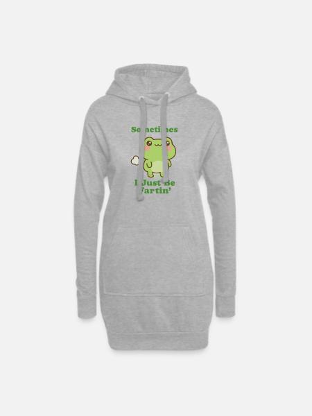 Sometimes I Just Be Fartin Frog - Hoodie Dress - heather grey