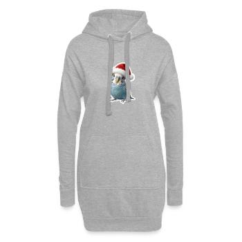 Perruche bleue chantant des chants de Noël - Sweat-shirt à capuche long Femme - gris chiné - Devant