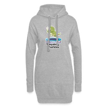 TRAMPOLINE DU TRICÉRATOPS - Sweat-shirt à capuche long Femme - gris chiné - Devant