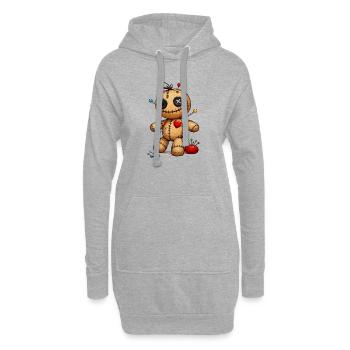 Poupée vaudou avec des aiguilles - Sweat-shirt à capuche long Femme - gris chiné - Devant